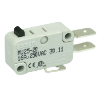 Essen MV2520 16A miniature Microswitch with plain plunger actuator