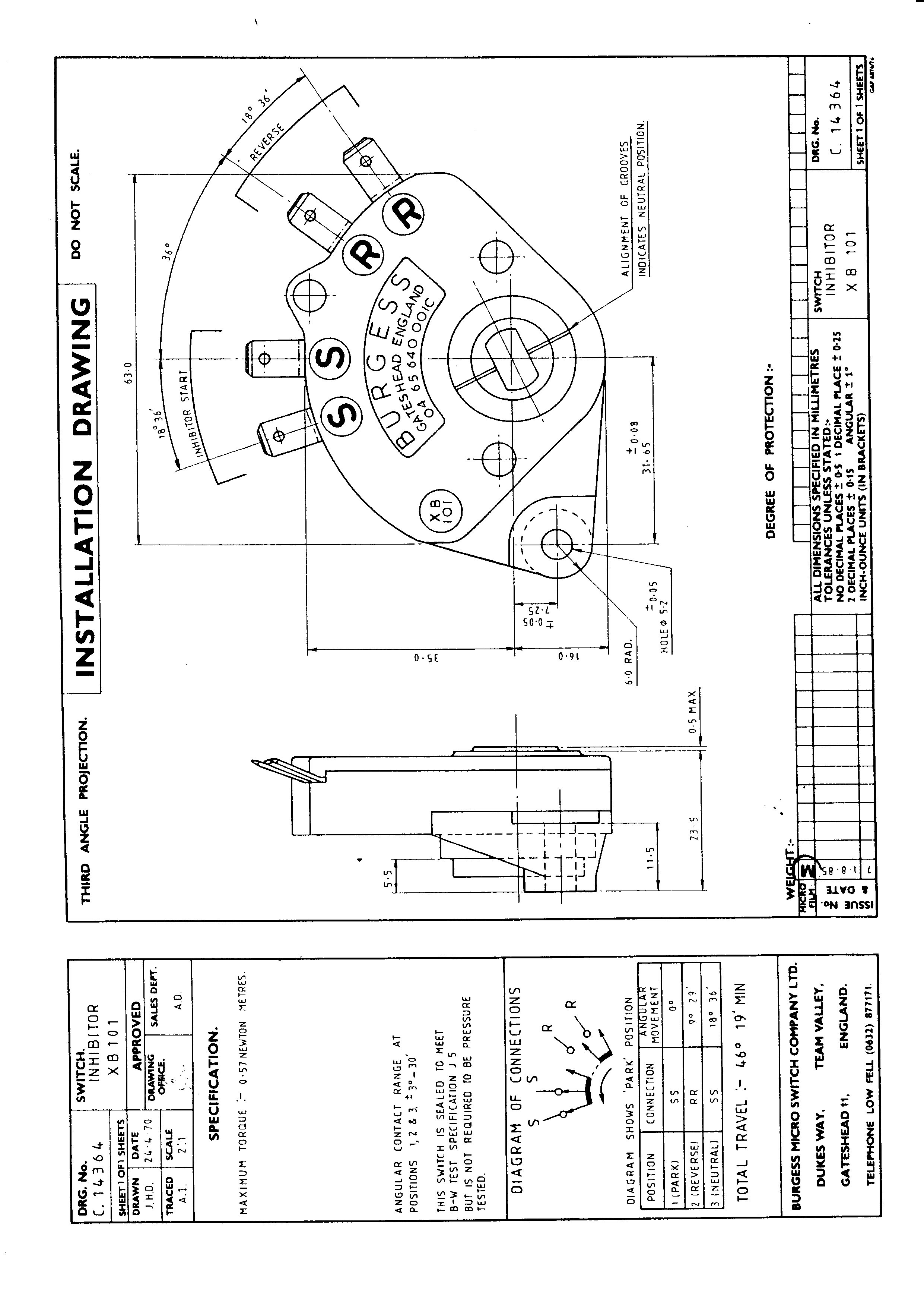 Inhibitor Switch XB101 (X) Access Electrical (Services) Ltd