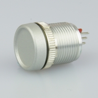 TH70 18mm dia raised bezel silver Piezo switch